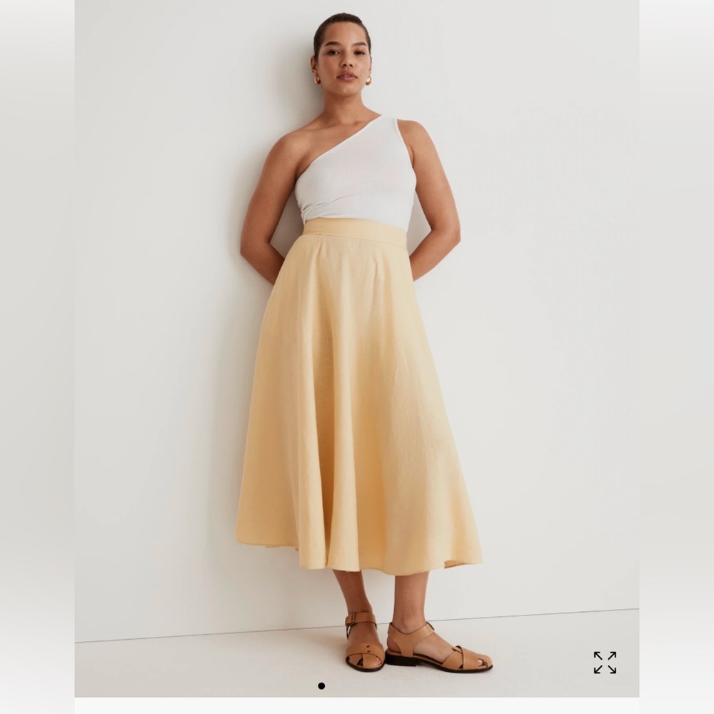Madewell linen midi skirt